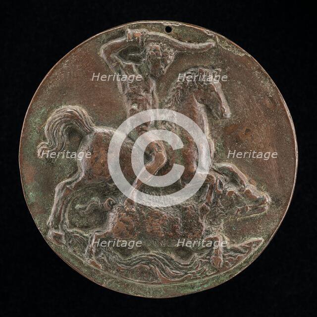 Meleager on Horseback (Boar Hunting) [obverse], late 15th - early 16th century. Creator: Unknown.