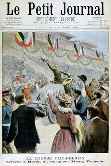 Paris Berlin Race, Arrival of the winner Henry Fournier, 1901. Artist: Unknown