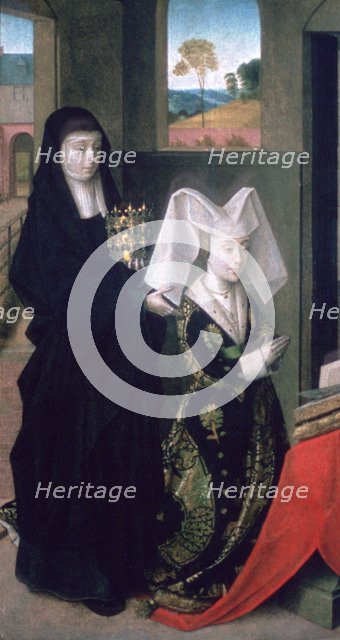 'Isabel of Portugal with St Elizabeth', 1457-1460. Artist: Petrus Christus