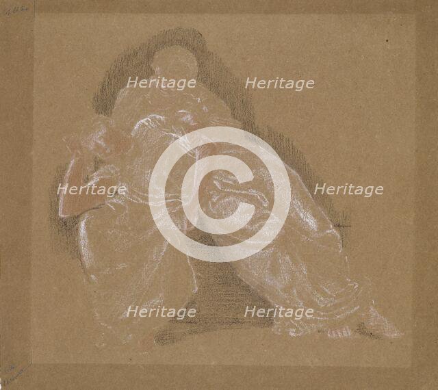 Female - Drapery Study of Two Seated Figures, 1865-1866. Creator: Sir Edward Coley Burne-Jones.