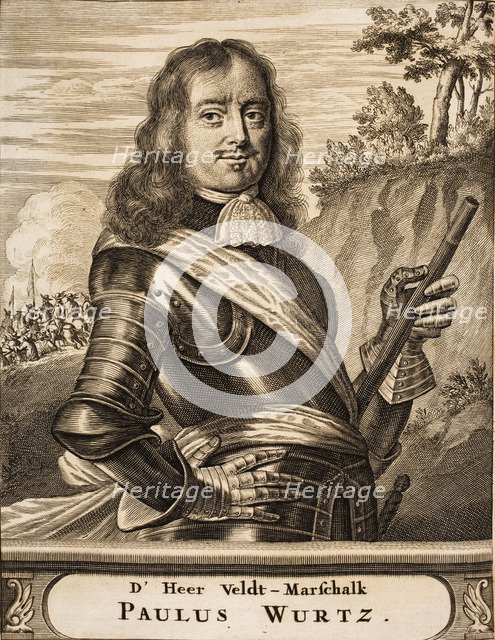 Portrait of Paul Würtz (1612-1676) (From: Schauplatz des Krieges), 1675. Creator: Anonymous.