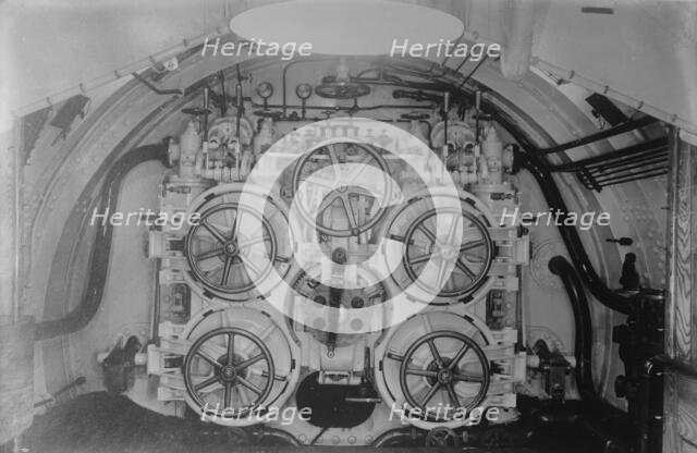 Torpedo Tubes, American Submarine, between c1910 and c1915. Creator: Bain News Service.