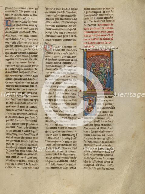 Sword Fight between Tristan and Blanor, about 1320-1340. Creator: Unknown.