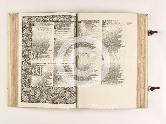 The Kelmscott Chaucer - The Works of Geoffrey Chaucer Now Newly Imprinted, 1896. Creator: Sir Edward Coley Burne-Jones.