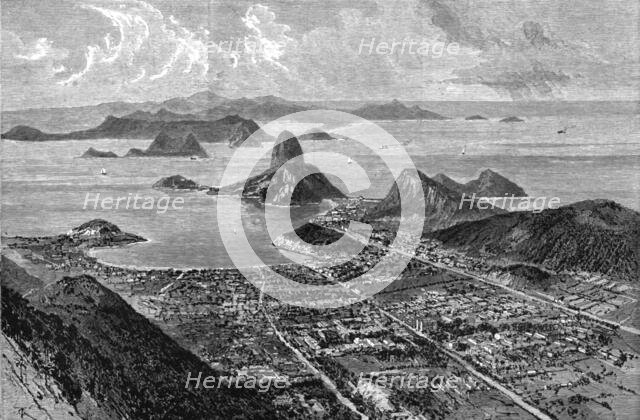 ''Views in Rio De Janeiro, South America; View from the summit of Corcovado, showing the suburb of B Creator: Unknown.