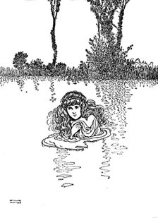 'So Elise Took Off Her Clothes and Stepped into the Water', c1930. Artist: W Heath Robinson.