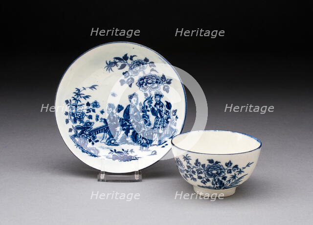 Cup and Saucer, Worcester, c. 1775. Creator: Royal Worcester.