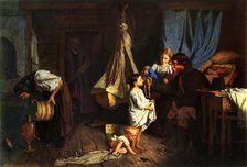'In a Peasant's Room', 1870, (1965). Creator: Alexei Ivanovich Korzukhin.