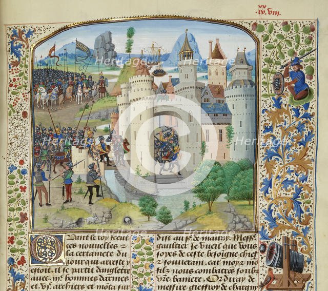 The French attempt to recapture Calais from England, 1350, ca 1470-1475. Creator: Liédet, Loyset (1420-1479).