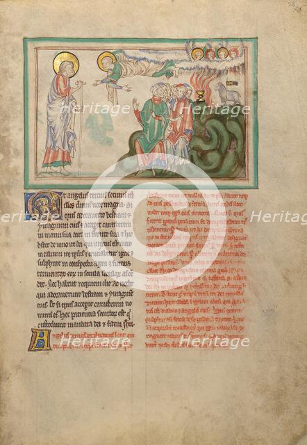 The Third Angel and the Ban to Adore the Beast; Dyson Perrins Apocalypse, about 1255-1260. Creator: Unknown.