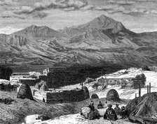 The village of Gharzen and the Mountains of Kurdistan, 19th century. Artist: Unknown