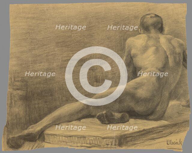 Study of a seated man, 1909-1920. Creator: Emil Alexay-Olexák.
