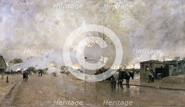 'Smoke on the Paris Circuit Line', 1885.  Artist: Luigi Loir