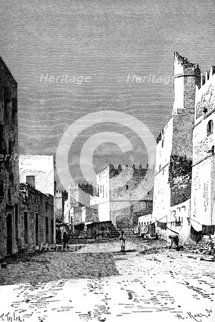 Leonec Street, Sfakes, North Africa, 1895.Artist: Taylor