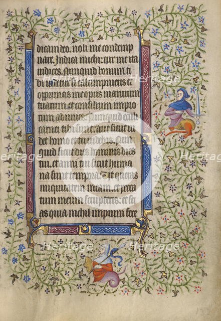 Decorated Text Page; Book of Hours, about 1410. Creator: Unknown.