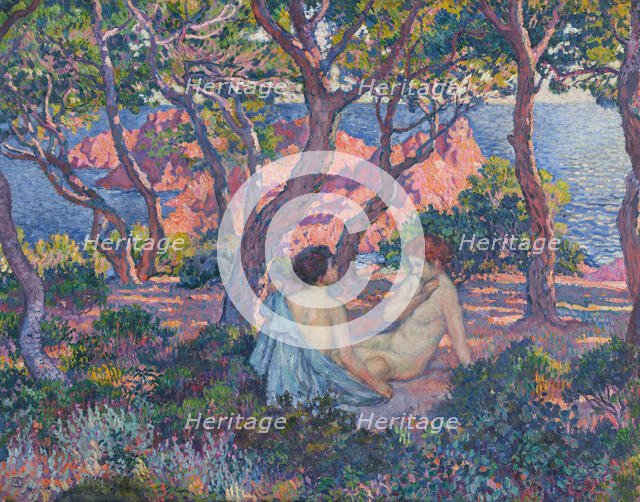 In the shade of the pines (Agay), 1905. Creator: Rysselberghe, Théo van (1862-1926).