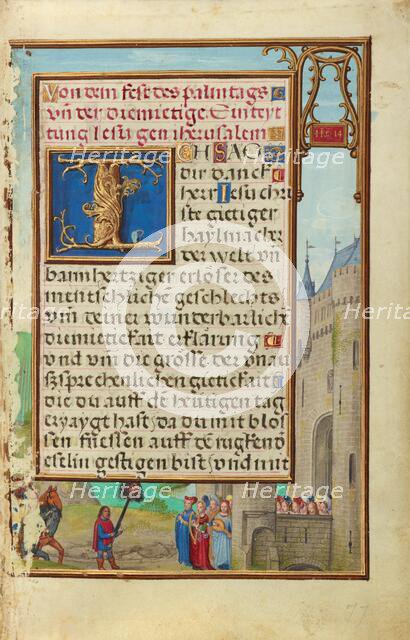 Border with David's Return with Goliath's Head, about 1525-1530. Creator: Simon Bening.