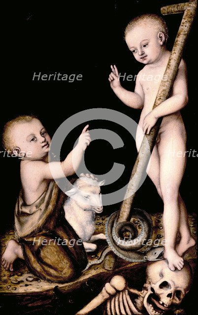 Christ and John the Baptist as Children, c.1535. Artist: Cranach, Lucas, the Elder (1472-1553)