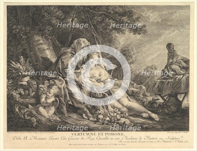 Vertumnus and Pomona, 1765. Creator: Augustin de Saint-Aubin.