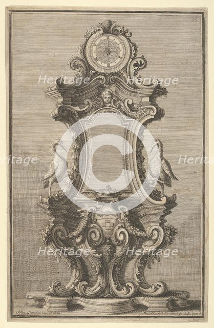 Design for a Clock, from 'Disegni Diversi', 1714 or 1750. Creator: Giovanni Giardini.