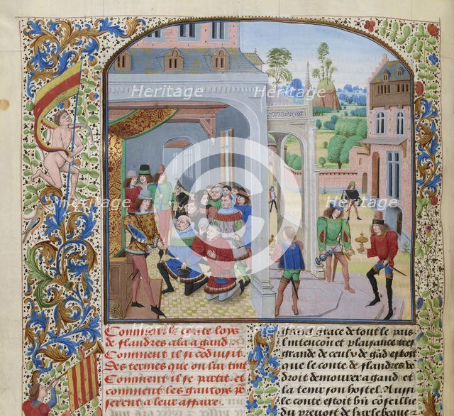 Homage of Louis II of Male by a deputation of Ghent, ca 1470-1475. Creator: Liédet, Loyset (1420-1479).