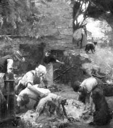 Pictures from the Royal Academy: A Dalesman's Clipping, Westmorland - Frank Bramley, A.R.A., 1898. Creator: Unknown.