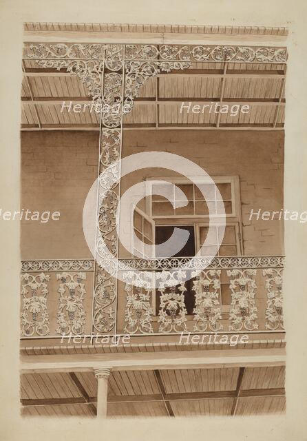 Cast Iron Balcony Rail, c. 1936. Creator: Ray Price.