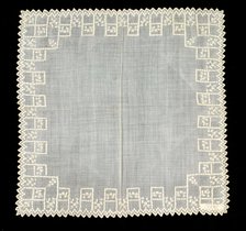 Handkerchief, French, 1840-60. Creator: Unknown.
