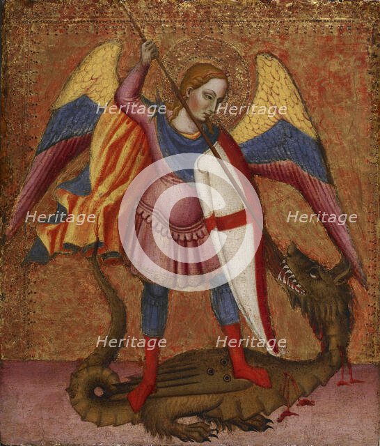 Archangel Michael Slaying the Dragon, 1380-1389. Creator: Tommaso del Mazza.