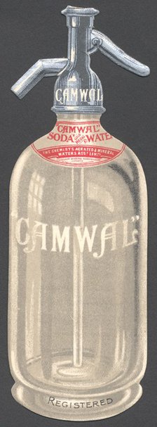 Camwal Soda Water, 1890s. Artist: Unknown