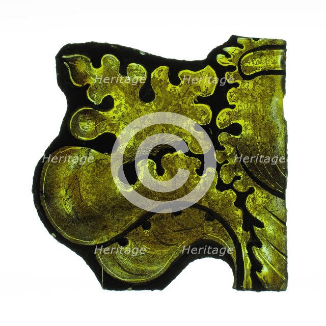 Glass Fragment, French, 12th-14th century. Creator: Unknown.