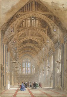 Guildhall, London: The Great Hall, Facing East, ca. 1864. Creator: Horace Jones.