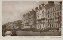 'Marine Parade & Crescent Folkestone', late 19th-early 20th century. Artist: Unknown.