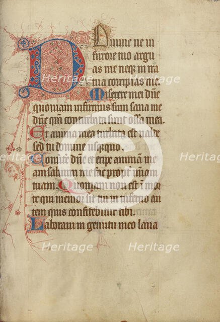 Decorated Initial D; Ruskin Hours, about 1300. Creator: Unknown.