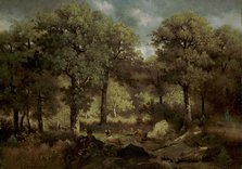 Forest Interior at Fontainebleau; Inside the Forest from Fontainebleau, 1855. Creator: Narcisse Virgile Diaz de la Pena.