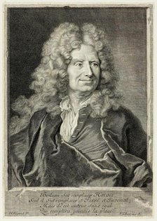 Portrait of Nicolas Boileau Despréaux, 1710. Creator: François Chereau the Elder.