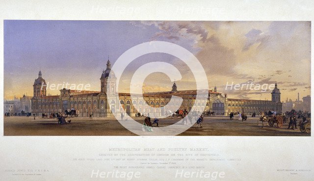 Smithfield Market, City of London, 1868.                                                Artist: Kell Brothers