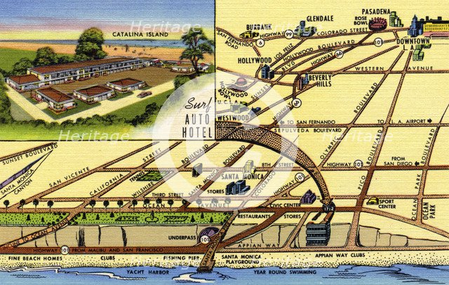 Surf Auto Hotel, Santa Monica, California, USA, 1950. Artist: Unknown