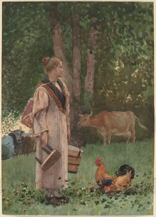 The Milk Maid, 1878. Creator: Winslow Homer.