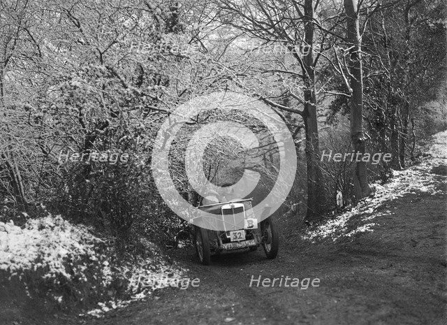 1933 MG J2 taking part in a motoring trial, late 1930s. Artist: Bill Brunell.