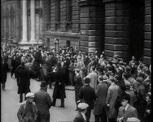 Crowd gathering in London, 1936. Creator: British Pathe Ltd.