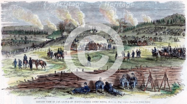 Battle of Spotsylvania Court House, Virginia, American Civil War, 12 May 1864. Artist: Unknown