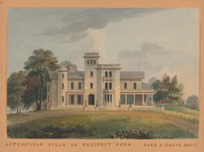 Grace Hill for Edwin C. Litchfield, Brooklyn, New York (front elevation), 1854. Creator: Alexander Jackson Davis.