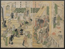 New Year's Day at the Ogiya Seiro, ca. 1804. Creator: Hokusai.