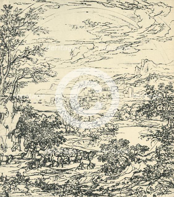 'Landscape with rainbow', late 18th-early 19th century, (1943). Creator: Joseph Anton Koch.