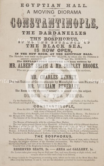Egyptian Hall: A Moving Diorama of Constantinople, 1849. Creator: Unknown.