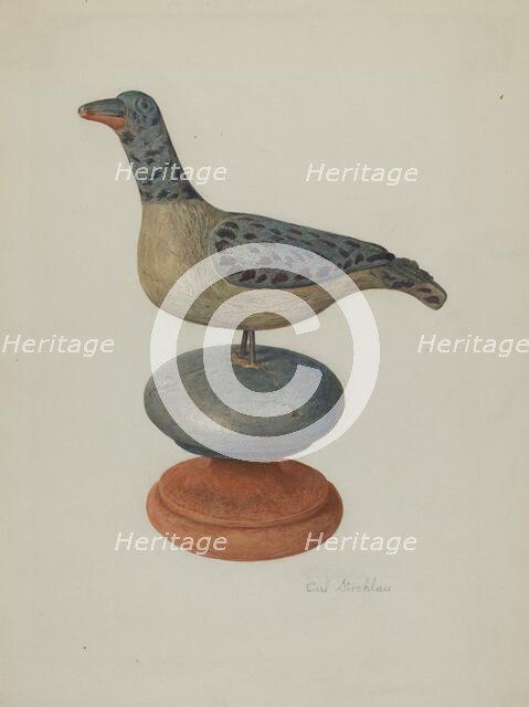 Pa. German Carved Bird, c. 1940. Creator: Carl Strehlau.