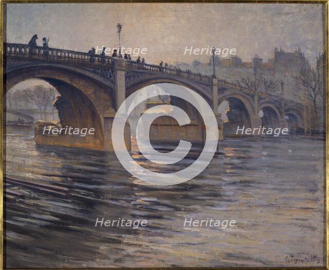 View of the Pont de la Tournelle, 4th and 5th arrondissements, c1915 — 1925. Creator: Charles Andre Igounet de Villers.