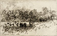 The Four Cows, 1882. Creator: Francis Seymour Haden.