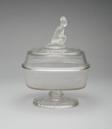 Westward Ho!/Pioneer pattern covered compote, c. 1876. Creator: Gillinder & Sons.